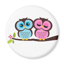 Lovely Owls Fridge Magnets