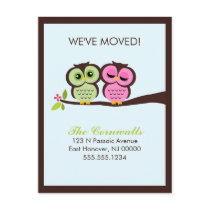 Lovely Owls Moving Announcements Post Cards