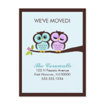 Lovely Owls Moving Announcements Postcards