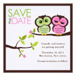 Lovely Owls Save the Date Announcements