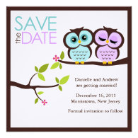 Lovely Owls Save the Date Announcements