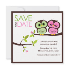 Lovely Owls Save the Date Announcements invitation