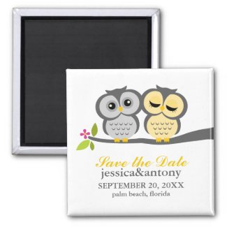 Lovely Owls Save the Date magnet