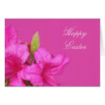 Lovely pink azalea flower Easter greeting Card
