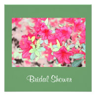 Lovely pink azalea  flowers bridal shower announcement