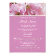 Lovely pink cherry blossom spring bridal shower custom invitation