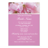 Lovely pink cherry blossom spring bridal shower custom invitation