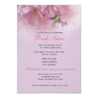Lovely pink cherry blossom spring bridal shower custom invitations