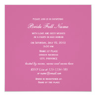 Lovely pink cherry  flowers bridal shower personalized invitation