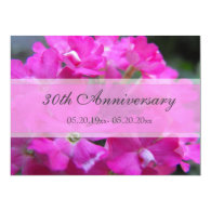 Lovely pink garden flowers wedding anniversary personalized invites
