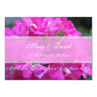 lovely pink garden flowers wedding anniversary custom invites