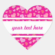 Lovely Pink Pattern of Hearts Sticker