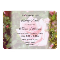 Lovely pink rose flower all party invitations