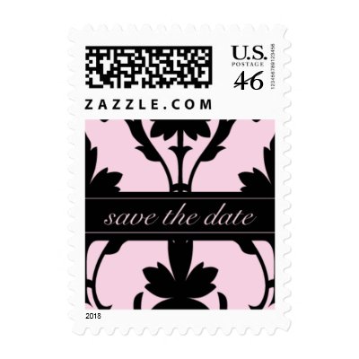Lovely Pink Save The Date Small Postage