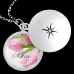 Lovely pink tulips necklaces