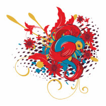 lovely red bird vector art acrylic cut outs