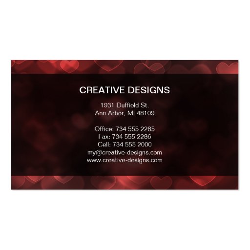 Lovely Red Business Cards (back side)