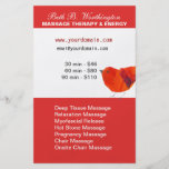 Lovely Red Little Bird  Massage Therap Price List Full Color Flyer