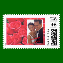 Lovely Roses Photo Frame (1B) postage by bridalbydesign Lovely Roses Photo Frame (1B) postage