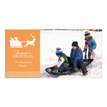 Lovely Santa Christmas Photo Card (Gold)