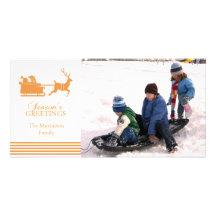 Lovely Santa Christmas Photo Card (Gold)