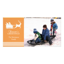 Lovely Santa Christmas Photo Card (Gold)