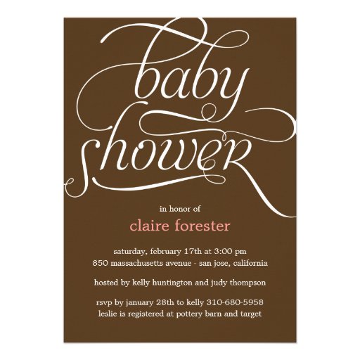 Lovely Script Baby Shower Invitation (Pink)