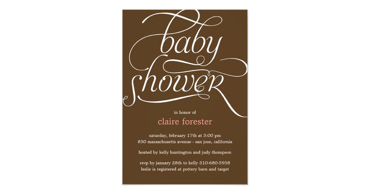 Lovely Script Baby Shower Invitation (Pink) | Zazzle