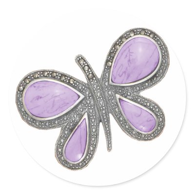 Lovely silver butterfly Wedding Stickers