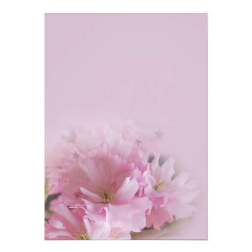 Lovely soft pink cherry blossom spring wedding personalized announcements