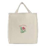 Lovely Spring Flower Customizable Emb. Tote Bag