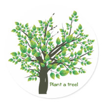 Lovely Spring tree Round Stickers