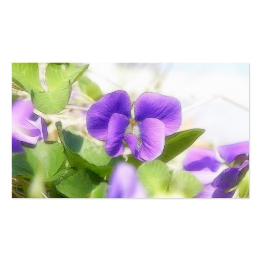Lovely Spring Violet Business Card Template (back side)