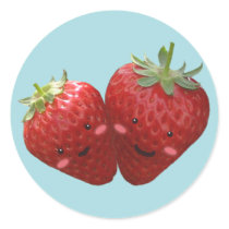 Lovely Strawberry Couple Sticker by Princess_Monkey Lovely Strawberry Couple Sticker