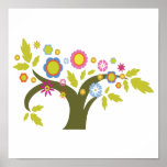 lovely summer tree vector posters