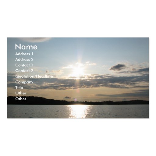 Lovely Sunset Business Card (front side)