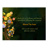 Lovely Two Trees Wedding Reception Card (4.25x5.6) Postcard