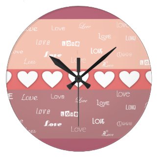 Lovely Valentine's Day Hearts and Love Wall Clocks