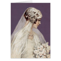 Lovely Vintage Bride, Plum Greeting Cards
