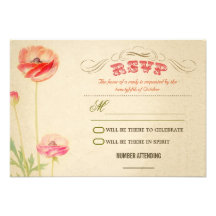 lovely vintage design wedding rsvp invitation