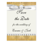 lovely vintage distressed gold damask postcard