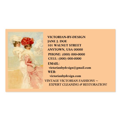 LOVELY VINTAGE VICTORIAN FASHIONS ~ BUSINESS CARDS