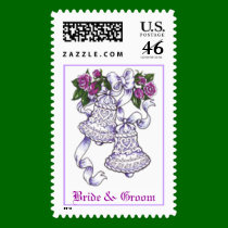 Lovely Violet Wedding Bells (4) [CUSTOMIZE] postage
