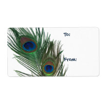 Lovely White Peacock Gift Tag Custom Shipping Label