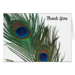 Lovely White Peacock Wedding Thank You Card