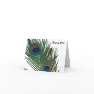 Lovely White Peacock Wedding Thank You Cards card