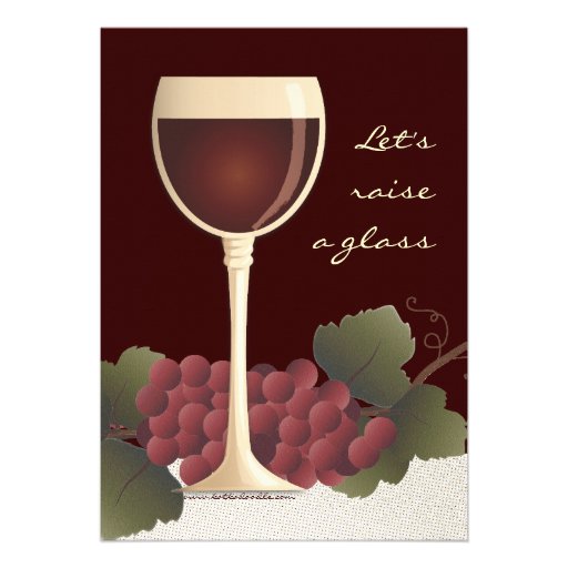 Lovely Wine & Grapes 50th Birthday Invitation