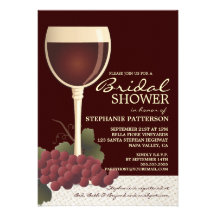 Lovely Wine & Grapes Bridal Shower Invitation