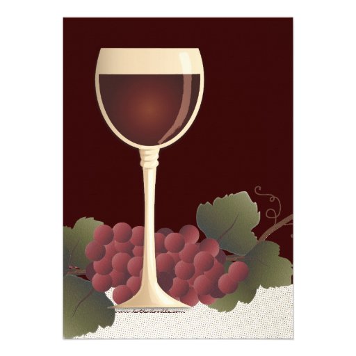 Lovely Wine & Grapes Bridal Shower Invitation