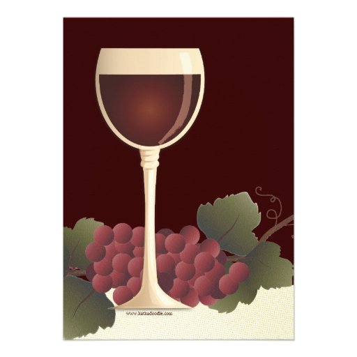 Lovely Wine & Grapes Rehearsal Dinner Invitation
